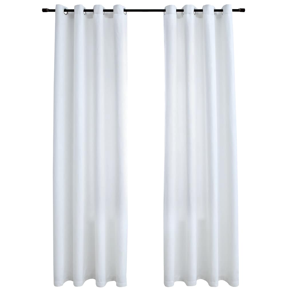 Tende Oscuranti con Anelli in Metallo 2 pz Avorio 140x175cm | homemem39
