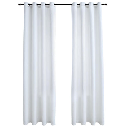 Tende Oscuranti con Anelli in Metallo 2 pz Avorio 140x175cm | homemem39