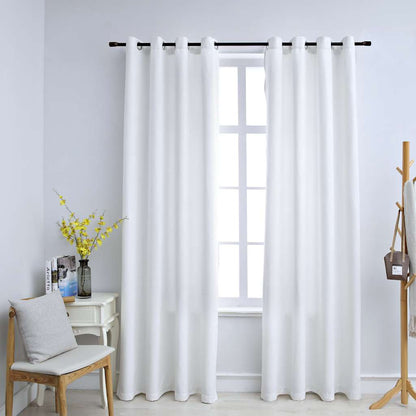 Tende Oscuranti con Anelli in Metallo 2 pz Avorio 140x175cm | homemem39