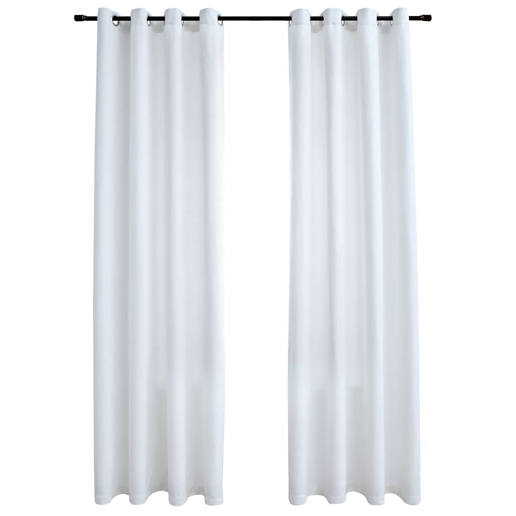 Tende Oscuranti con Anelli in Metallo 2 pz Avorio 140x245 cm | homemem39