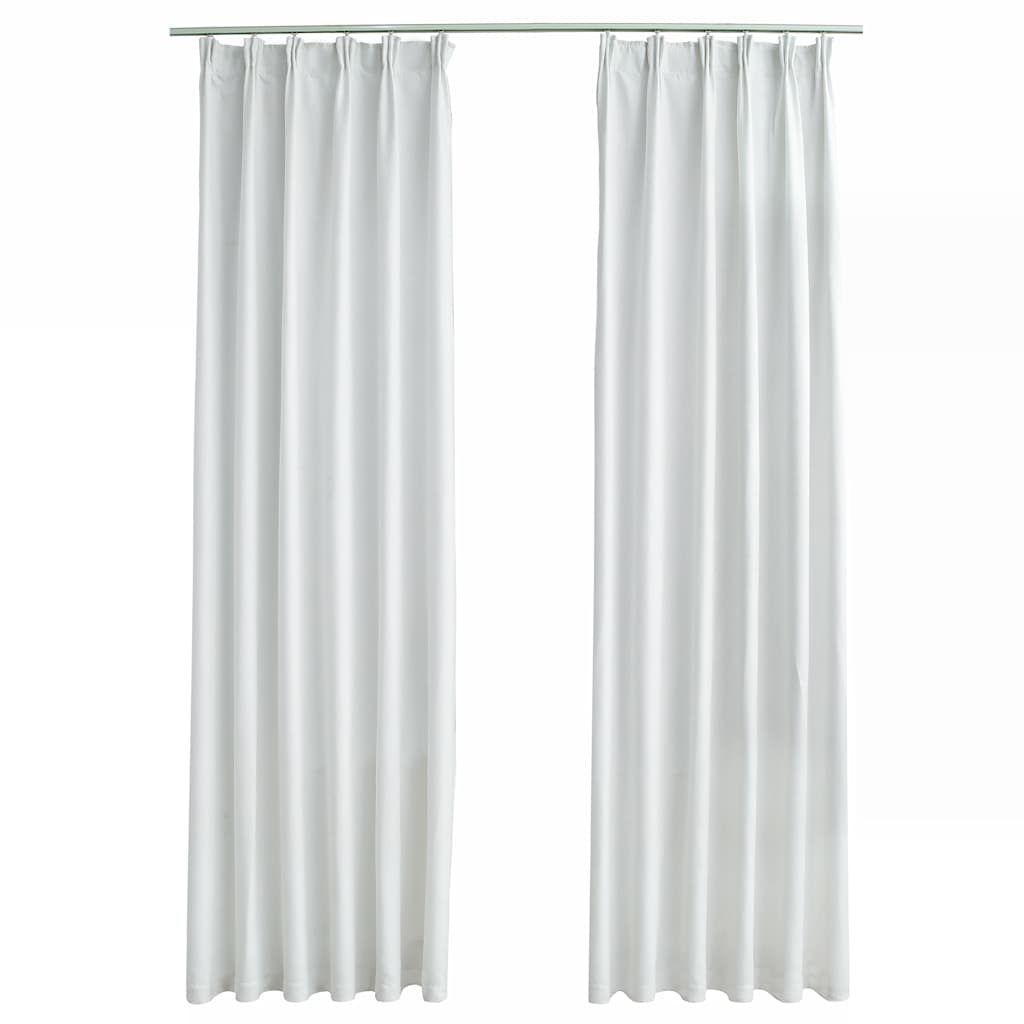 Tende Oscuranti con Ganci 2 pz Avorio 140x175 cm | homemem39