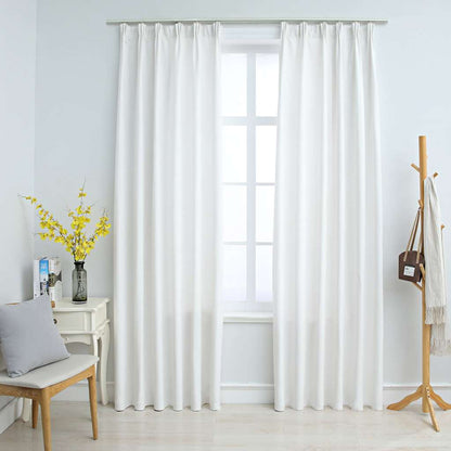 Tende Oscuranti con Ganci 2 pz Avorio 140x225 cm | homemem39