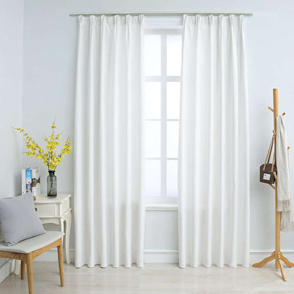 Tende Oscuranti con Ganci 2 pz Avorio 140x245 cm | homemem39