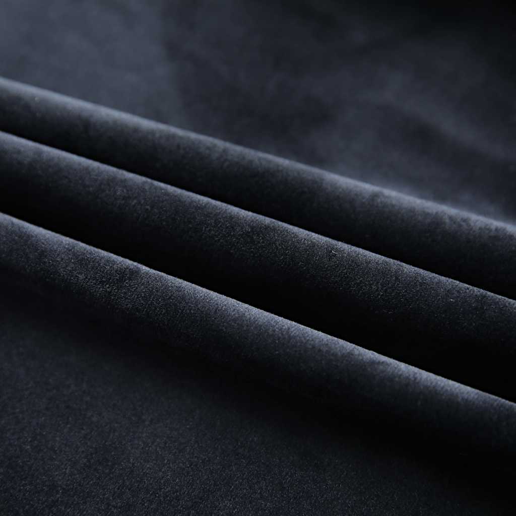 Tende Oscuranti con Ganci 2 pz Nere in Velluto 140x175 cm