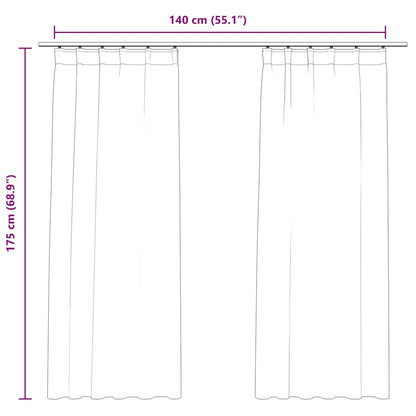 Tende Oscuranti con Ganci 2 pz Nere in Velluto 140x175 cm | homemem39