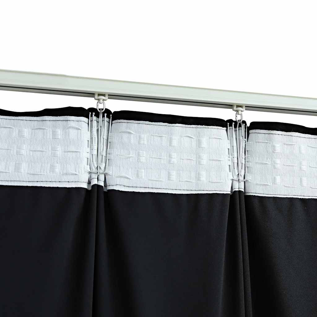 Tende Oscuranti con Ganci 2 pz Nere in Velluto 140x225 cm
