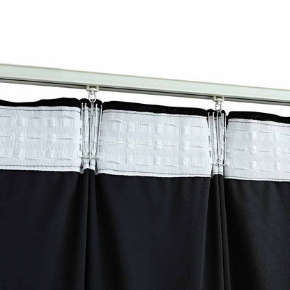 Tende Oscuranti con Ganci 2 pz Nere in Velluto 140x225 cm