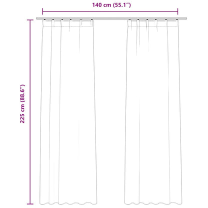 Tende Oscuranti con Ganci 2 pz Nere in Velluto 140x225 cm | homemem39