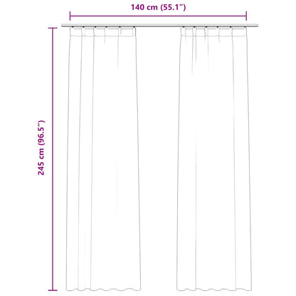 Tende Oscuranti con Ganci 2 pz Nere in Velluto 140x245 cm | homemem39