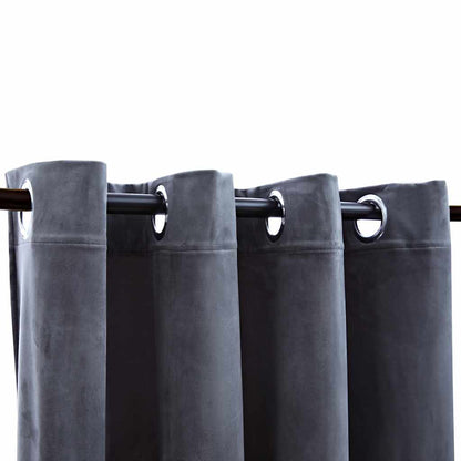 Tende Oscuranti con Anelli 2 pz Antracite in Velluto 140x175 cm | homemem39
