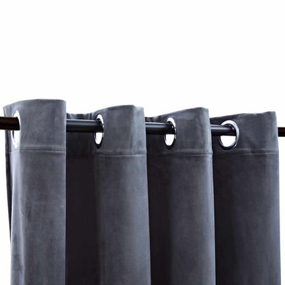 Tenda Oscurante Anelli in Metallo Velluto Antracite 290x245 cm