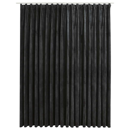 Tenda Oscurante con Ganci in Velluto Antracite 290x245 cm | homemem39