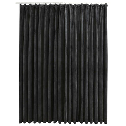 Tenda Oscurante con Ganci in Velluto Antracite 290x245 cm