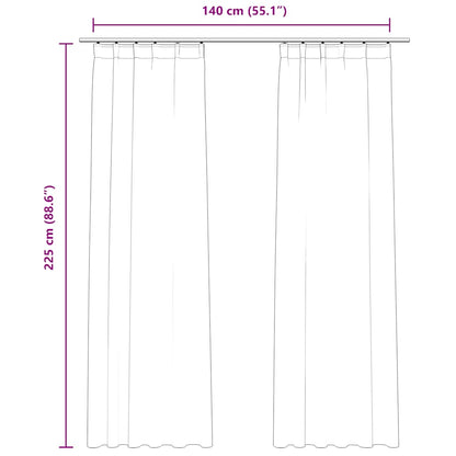 Tende Oscuranti con Ganci 2 pz Beige in Velluto 140x225 cm | homemem39