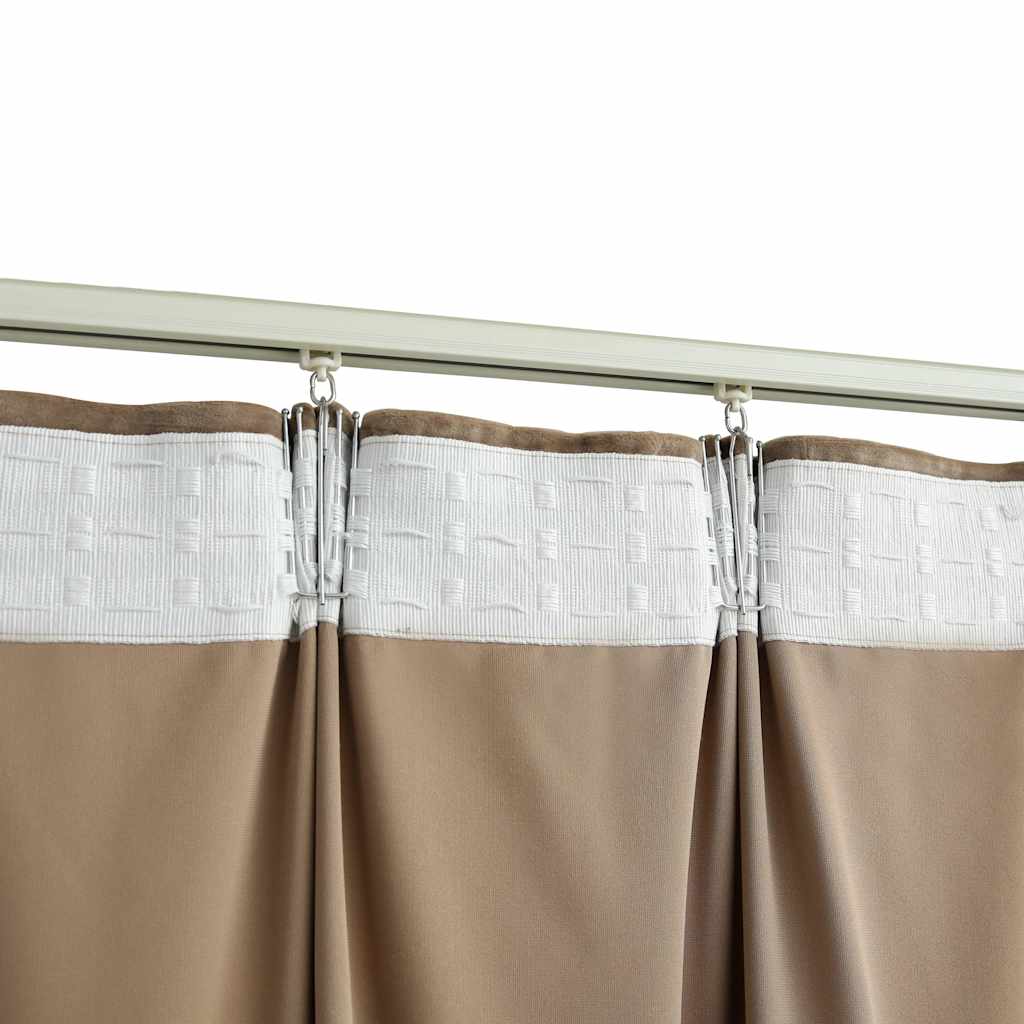 Tende Oscuranti con Ganci 2 pz Beige in Velluto 140x245 cm