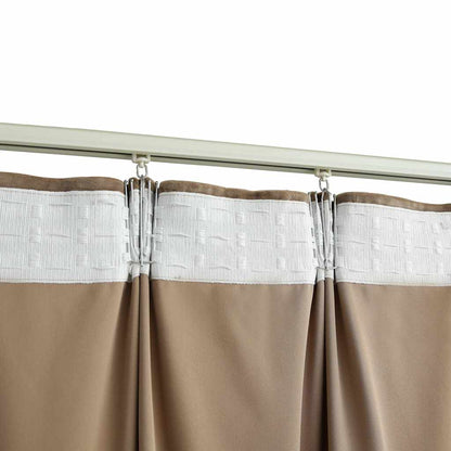 Tende Oscuranti con Ganci 2 pz Beige in Velluto 140x245 cm