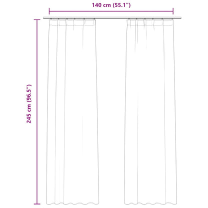 Tende Oscuranti con Ganci 2 pz Beige in Velluto 140x245 cm | homemem39