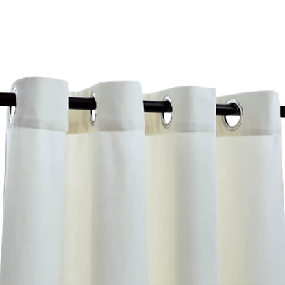 Tende Oscuranti con Anelli 2 pz Crema in Velluto 140x175 cm | homemem39