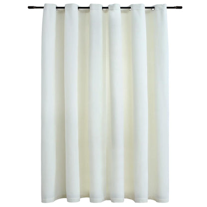 Tenda Oscurante con Anelli in Metallo Velluto Crema 290x245 cm | homemem39