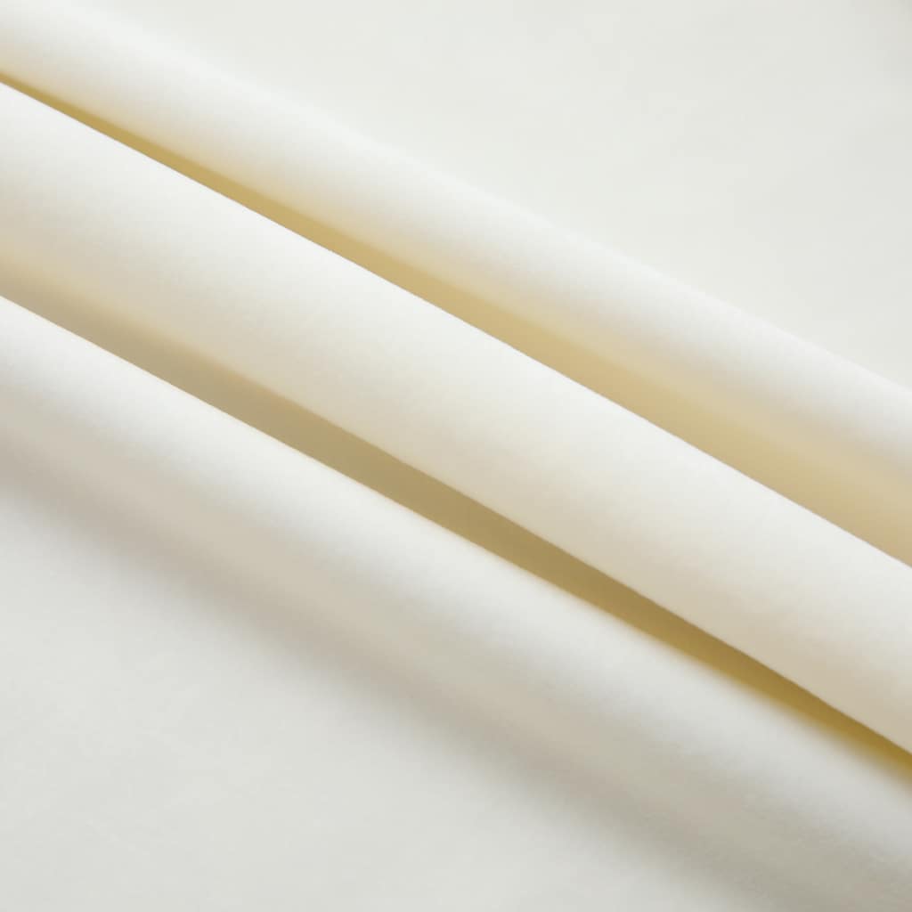 Tende Oscuranti con Ganci 2 pz Crema in Velluto 140x245 cm | homemem39