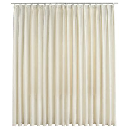 Tenda Oscurante con Ganci Crema in Velluto 290x245 cm