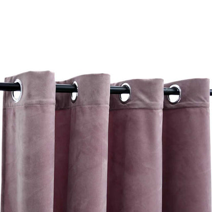 Tende Oscuranti con Anelli 2pz Rosa Antico in Velluto 140x245cm | homemem39