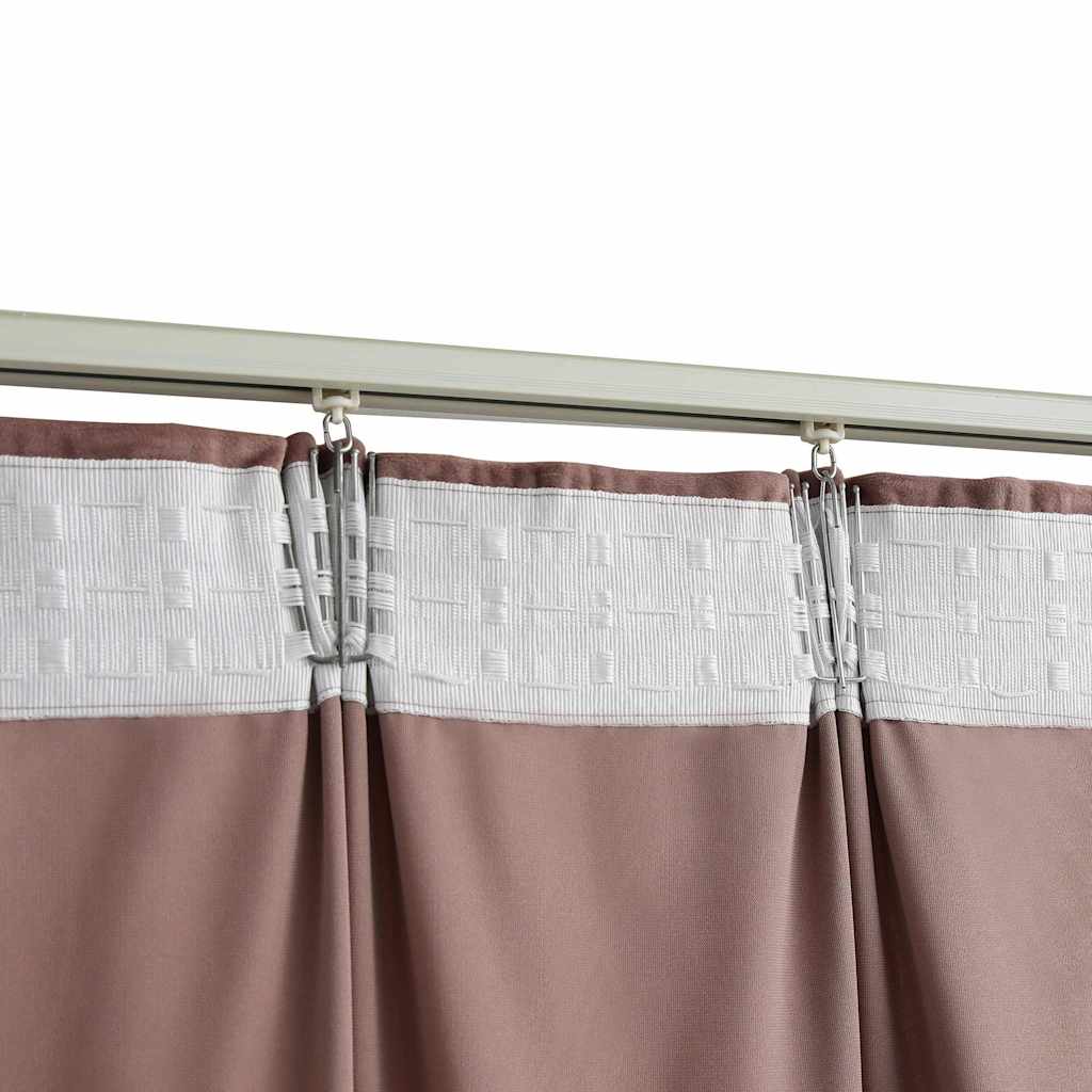 Tende Oscuranti con Ganci 2 pz Rosa Antico in Velluto 140x175cm