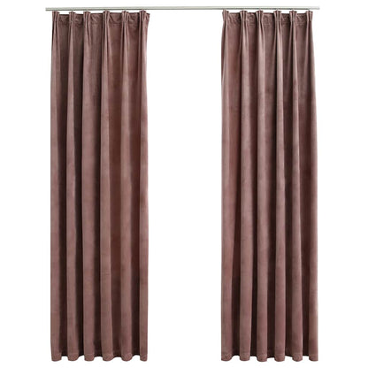 Tende Oscuranti con Ganci 2 pz Rosa Antico in Velluto 140x225cm | homemem39