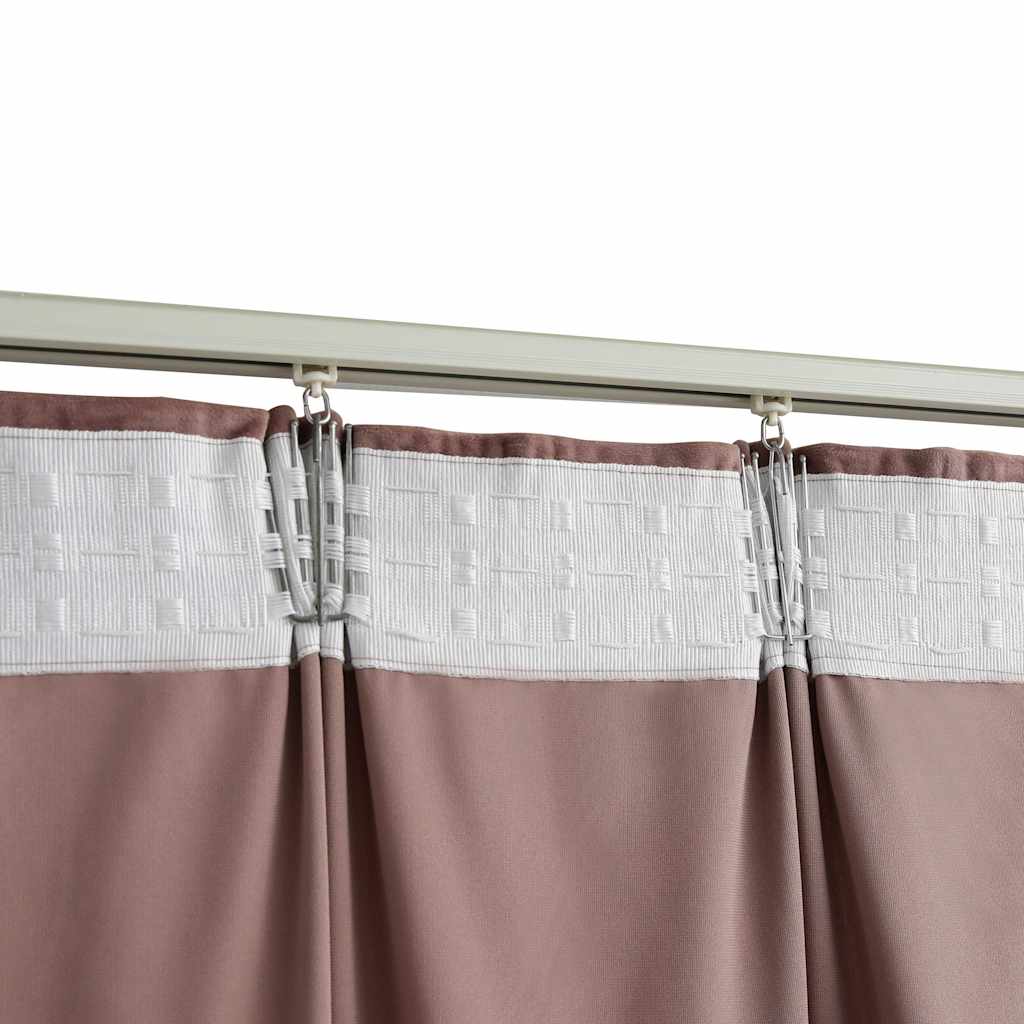 Tende Oscuranti con Ganci 2 pz Rosa Antico in Velluto 140x225cm