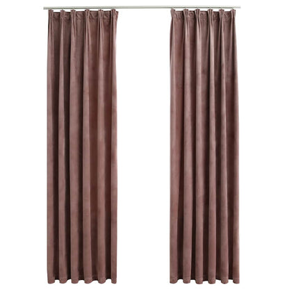 Tende Oscuranti con Ganci 2 pz Rosa Antico in Velluto 140x245cm | homemem39