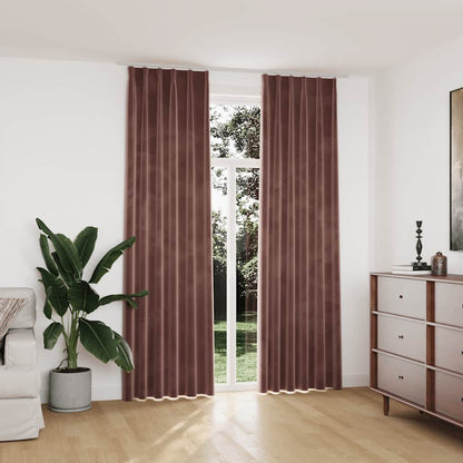 Tende Oscuranti con Ganci 2 pz Rosa Antico in Velluto 140x245cm | homemem39