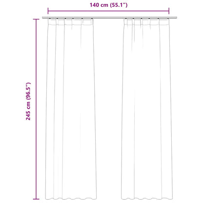 Tende Oscuranti con Ganci 2 pz Blu Scuro in Velluto 140x245 cm | homemem39