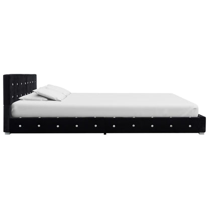 Letto con Materasso Memory Foam Nero in Velluto 180x200 cm | homemem39