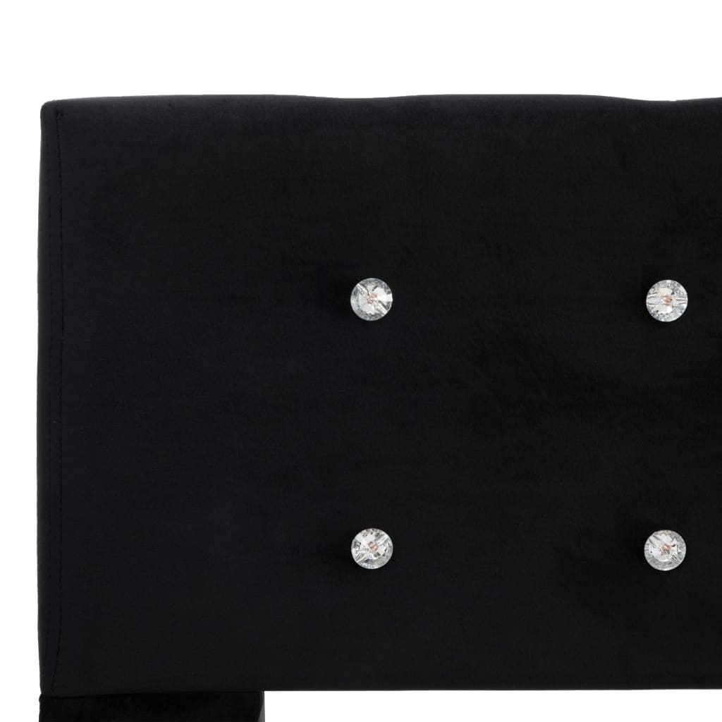 Letto con Materasso Nero in Velluto 180x200 cm | homemem39