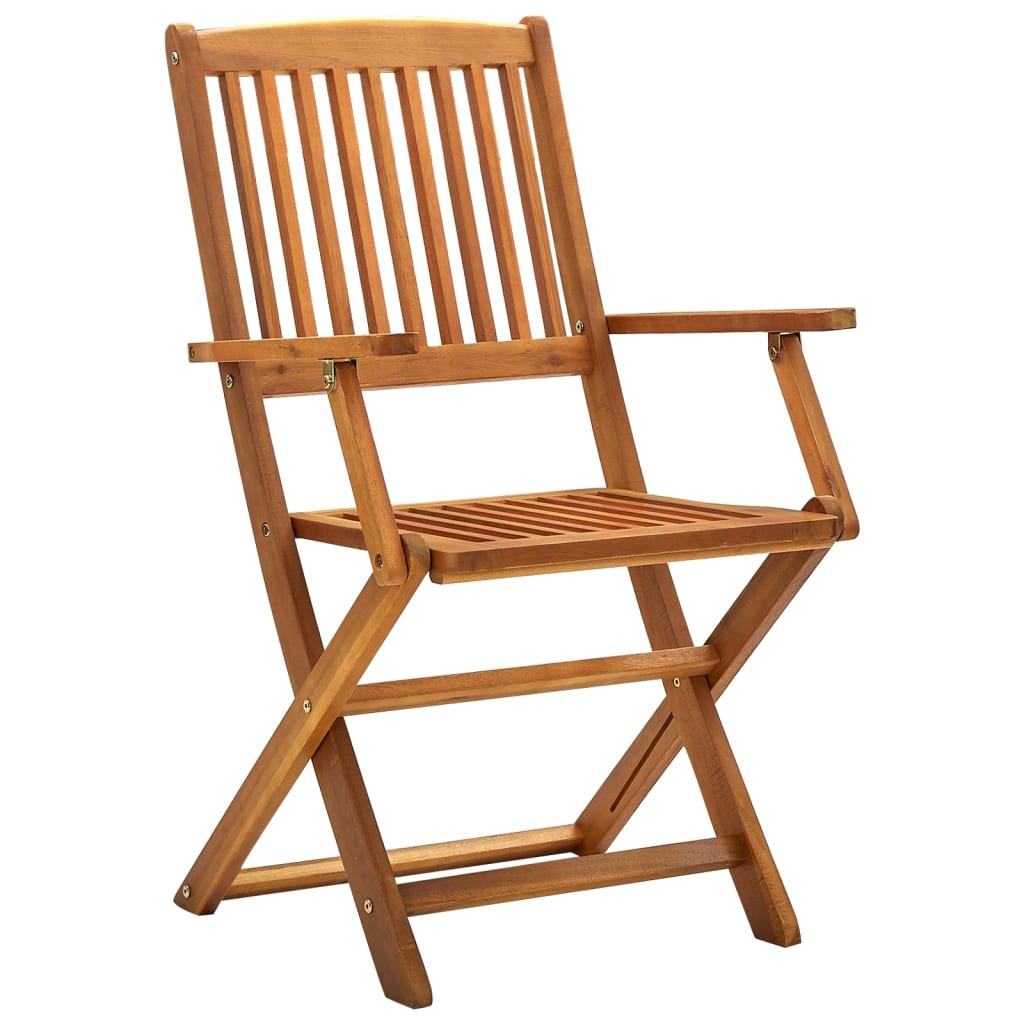Folding Garden Chairs 4 pcs in Solid Acacia Wood