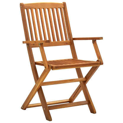 Folding Garden Chairs 4 pcs in Solid Acacia Wood