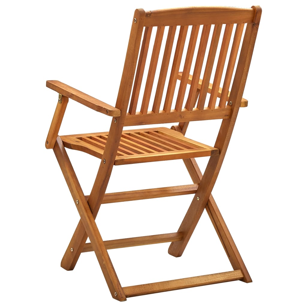 Folding Garden Chairs 4 pcs in Solid Acacia Wood