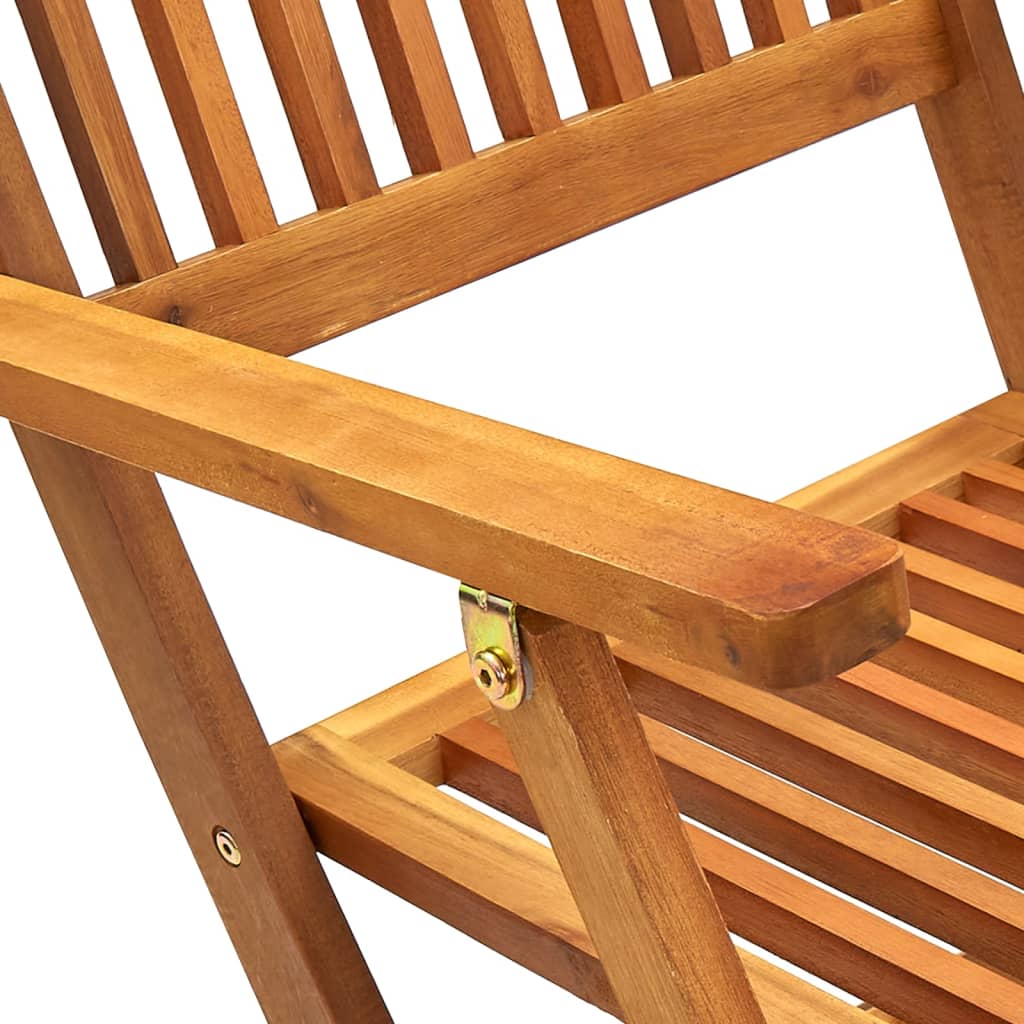 Folding Garden Chairs 4 pcs in Solid Acacia Wood