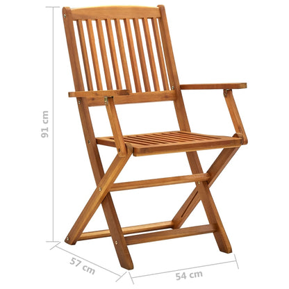 Folding Garden Chairs 4 pcs in Solid Acacia Wood