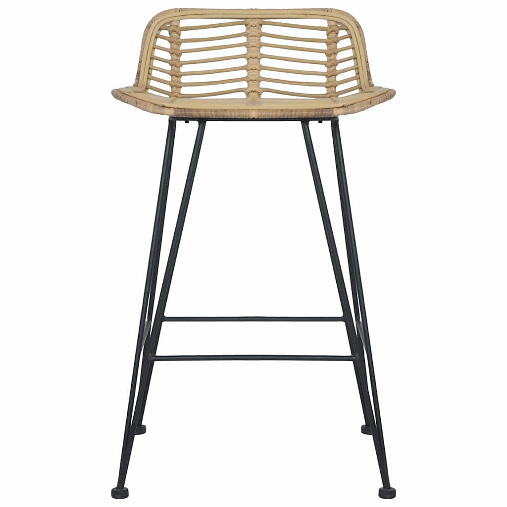 Sedie da Bar 2 pz in Rattan Naturale