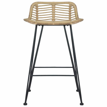 Sedie da Bar 2 pz in Rattan Naturale