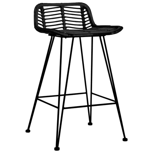 Sedie da Bar 2 pz Nere in Rattan - homemem39