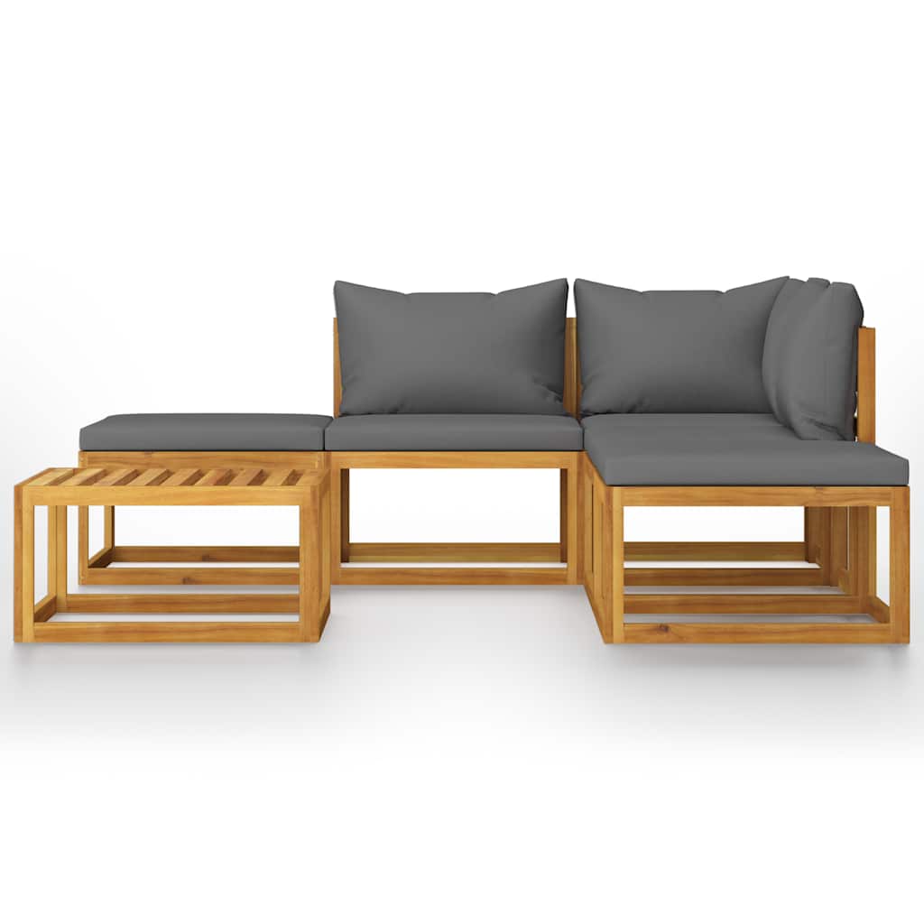 Set Divani Giardino 6 pz con Cuscini Legno Massello di Acacia - homemem39