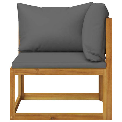 Set Divani Giardino 5 pz con Cuscini Legno Massello di Acacia