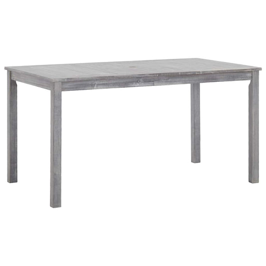 Set da Pranzo da Giardino 5 pz Grigio Legno Massello di Acacia
