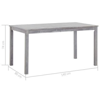 Set Pranzo da Giardino 7 pz Grigio Slavato in Massello d'Acacia | homemem39