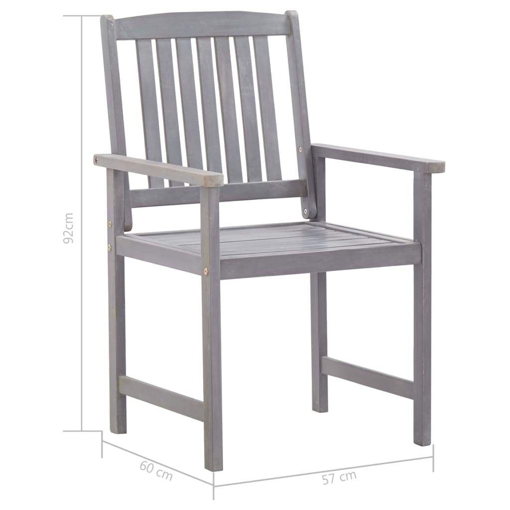 Set Pranzo da Giardino 7 pz Grigio Slavato in Massello d'Acacia | homemem39