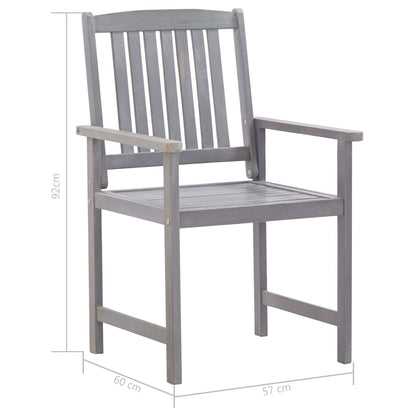 Set Pranzo da Giardino 7 pz Grigio Slavato in Massello d'Acacia | homemem39