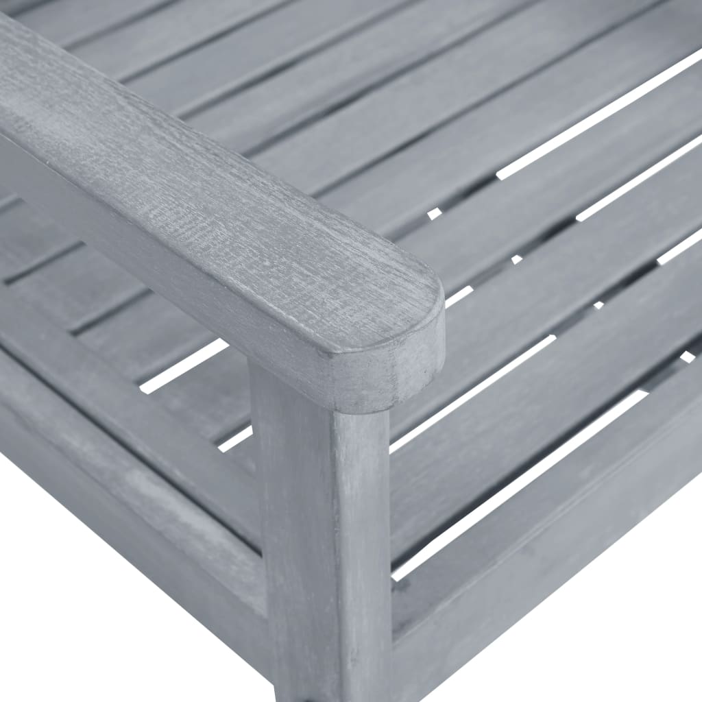 Sedie da Giardino 2 pz Grigio in Massello d'Acacia | homemem39