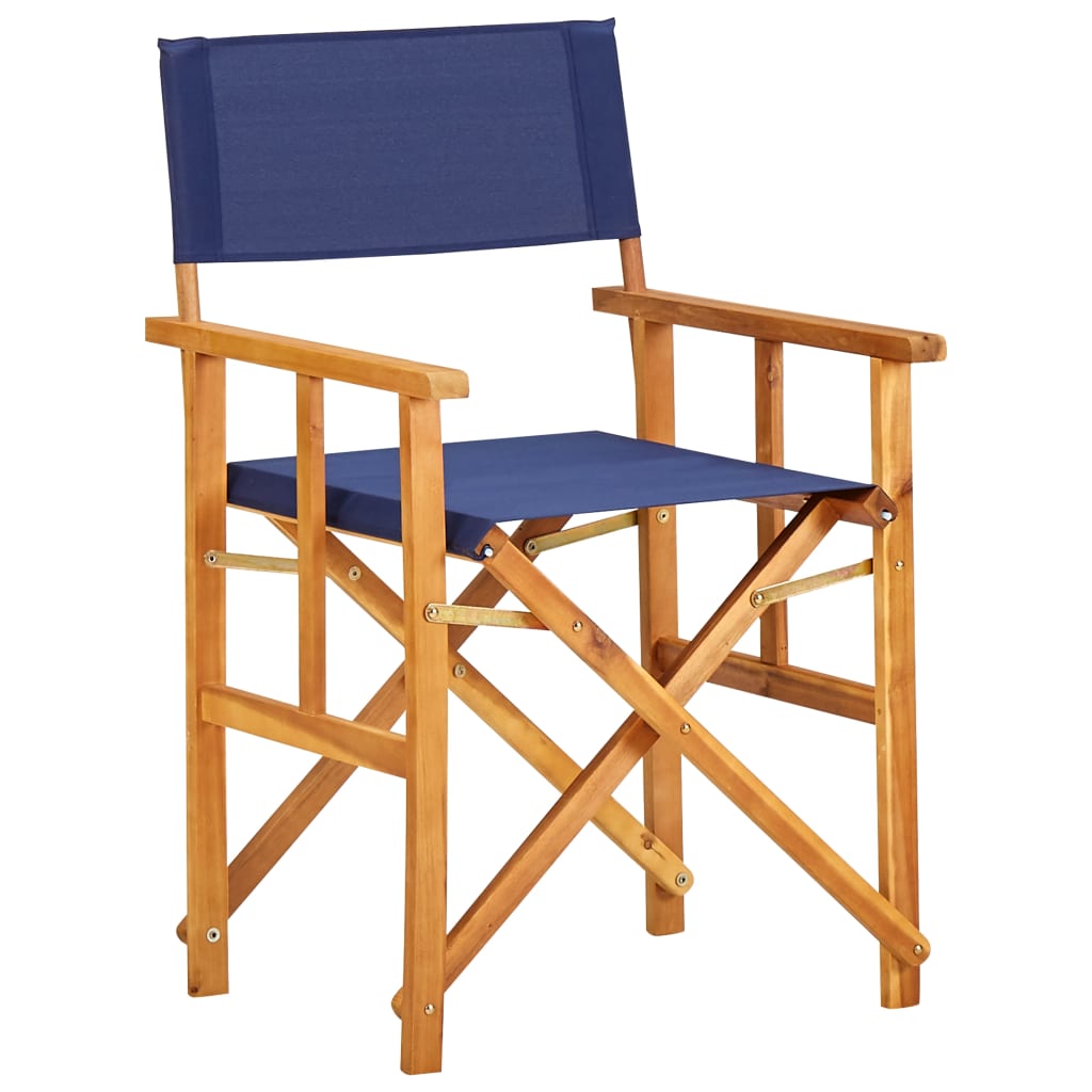 Sedie da Regista 2 pz in Legno Massello di Acacia Blu | homemem39